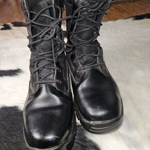 Men's Black Lace-Up Combat Boots